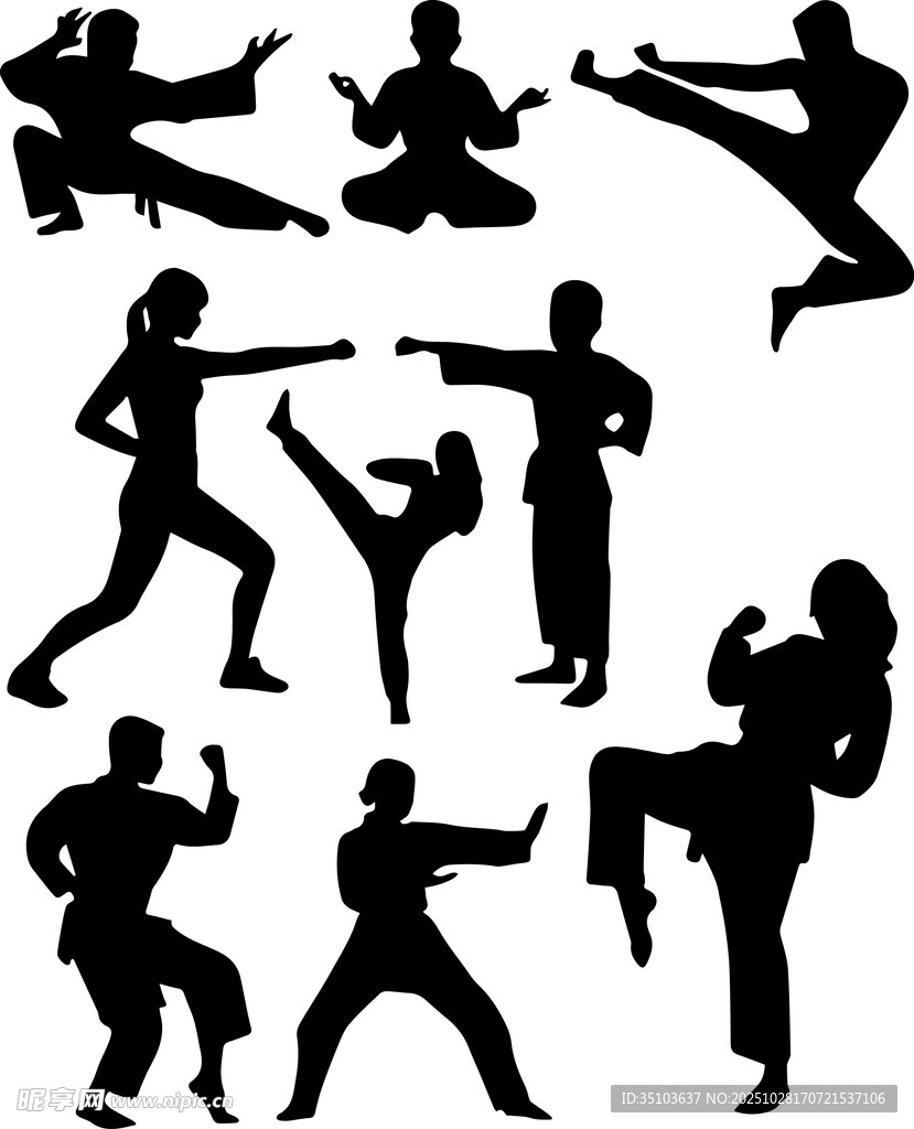 多样武术动作剪影