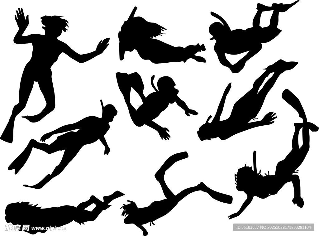 多样游泳动态剪影