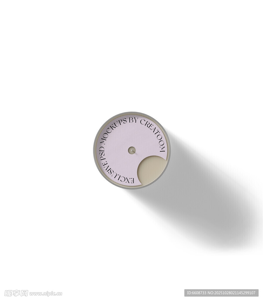 圆形物件特写淡紫色背景