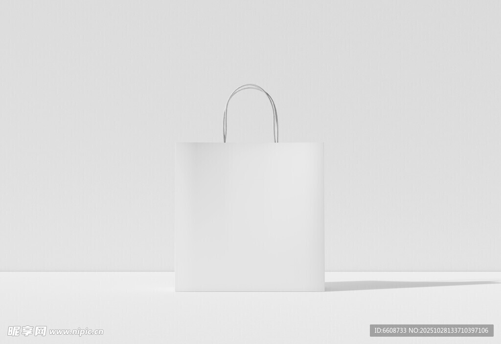 简约白色手提购物袋