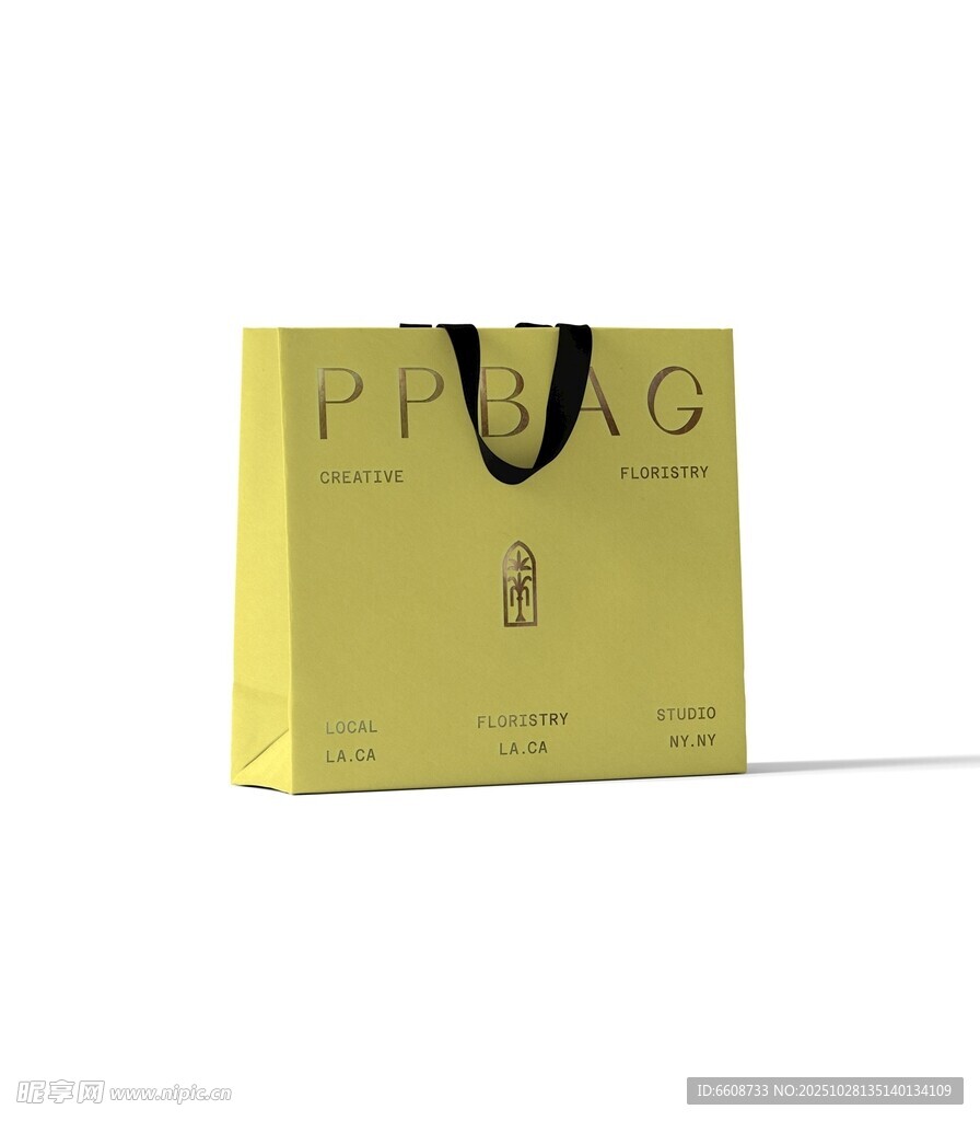 黄色手提袋简约时尚设计