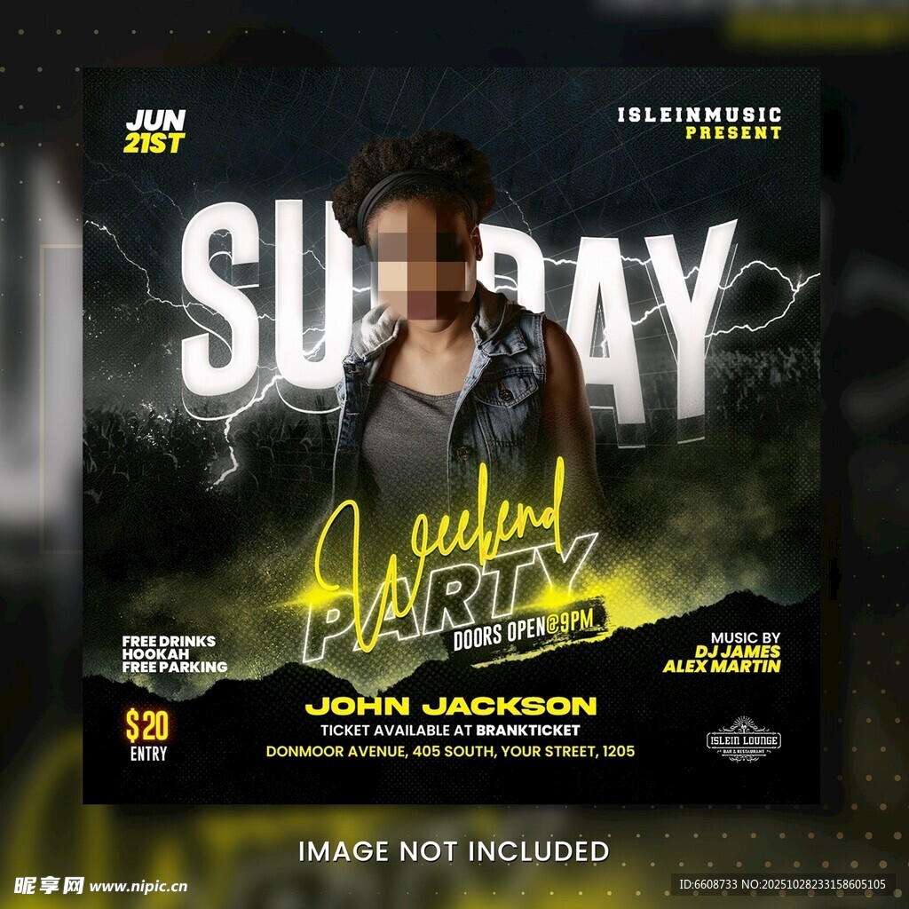 周日狂欢派对宣传海报