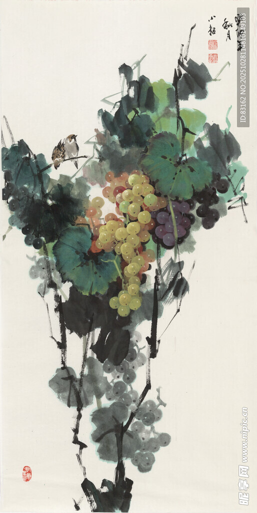 水墨荷花写意画