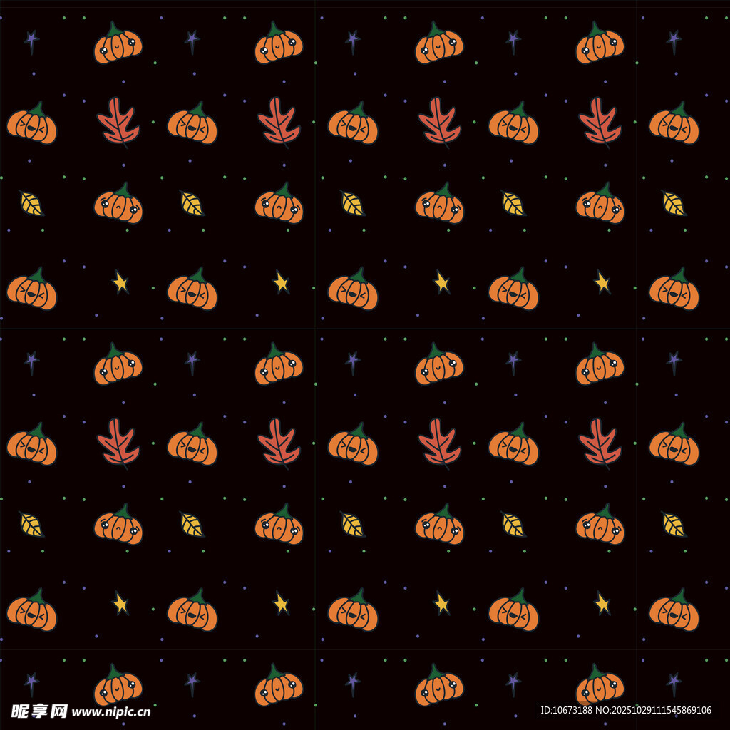 万圣节南瓜枫叶图案背景