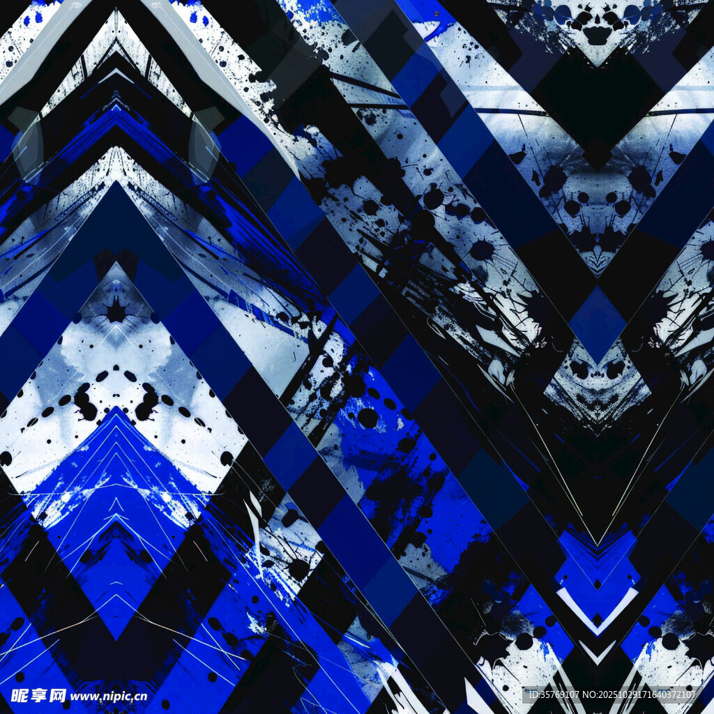 蓝黑几何图案抽象艺术纹理