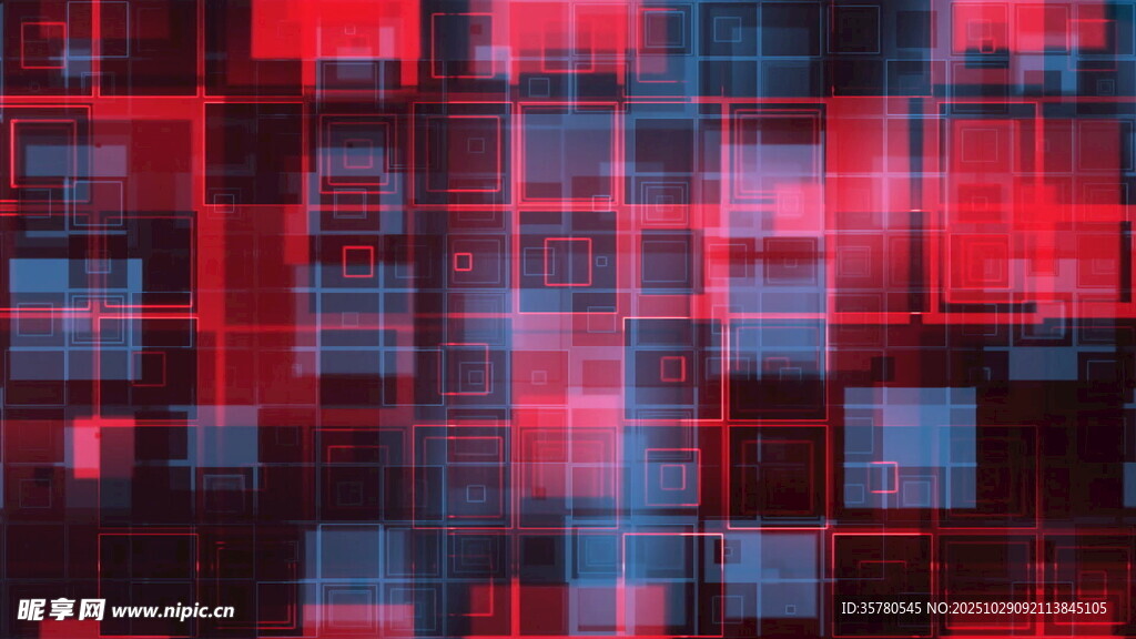 红蓝方块抽象数字背景图