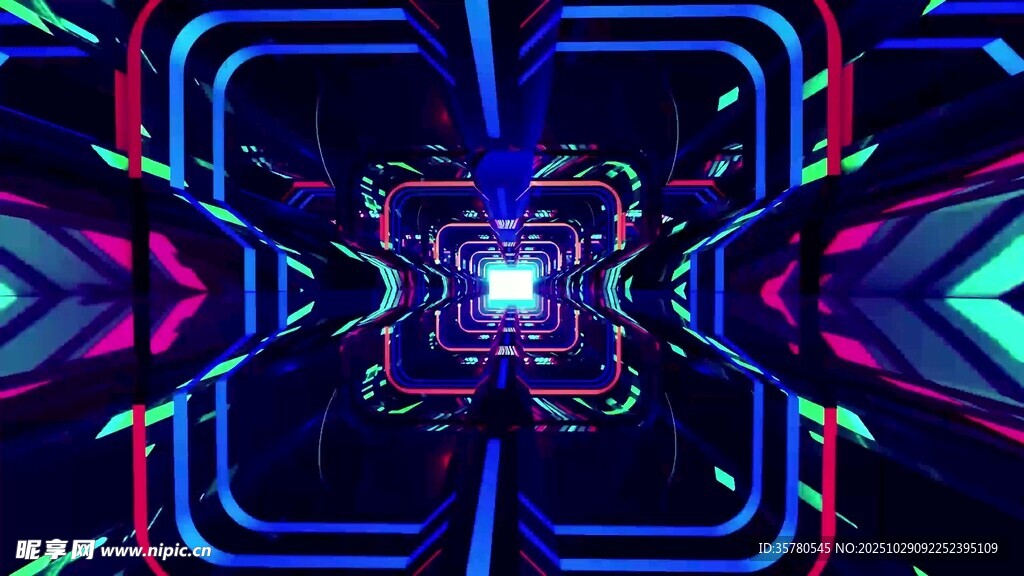 炫彩科技感几何光影图案