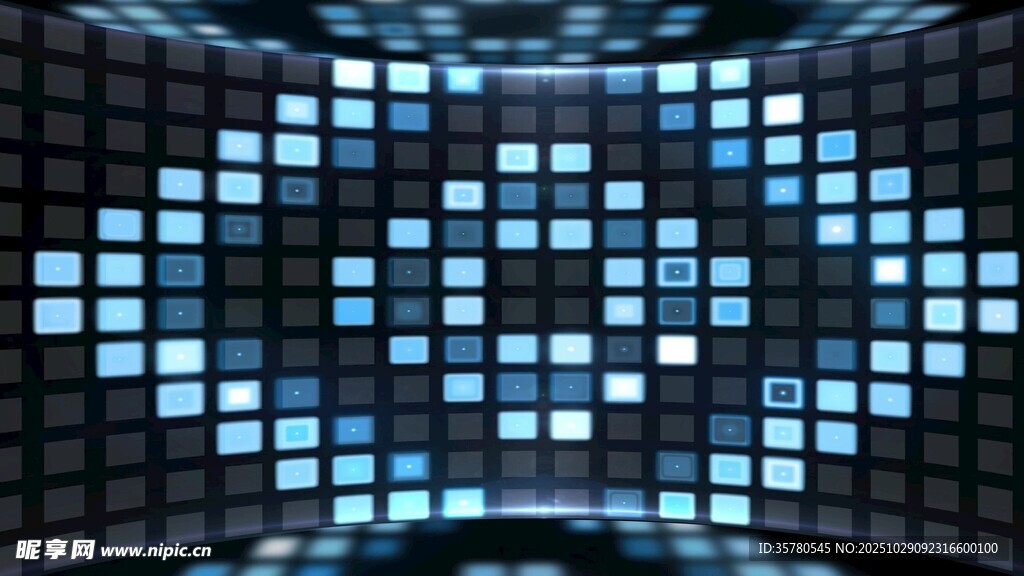 蓝色方块构成的抽象图案