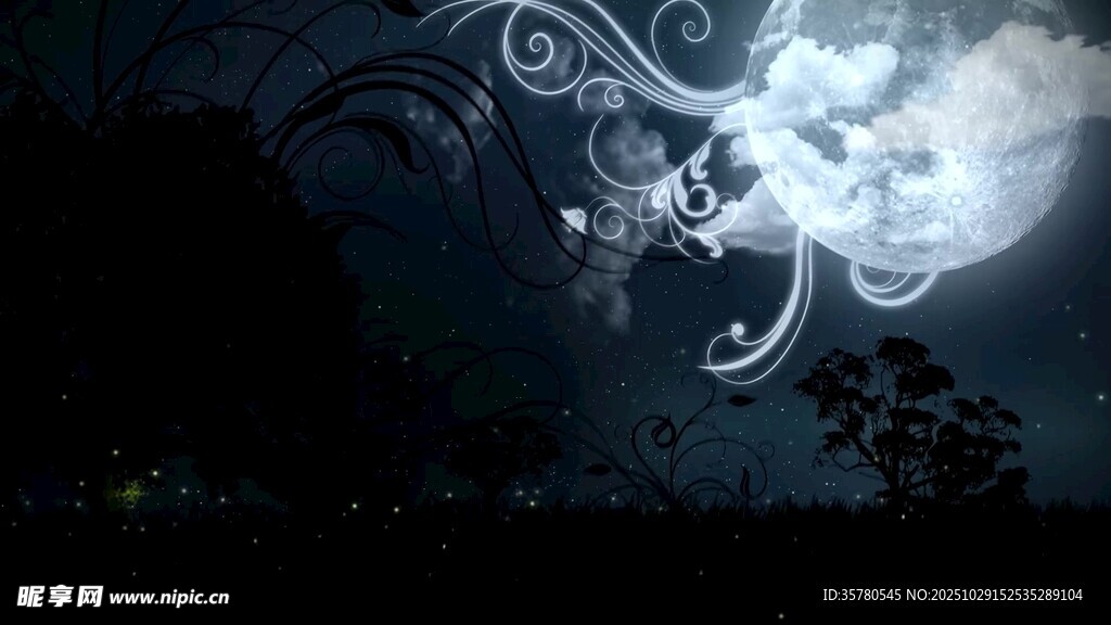 梦幻月夜下的神秘花卉