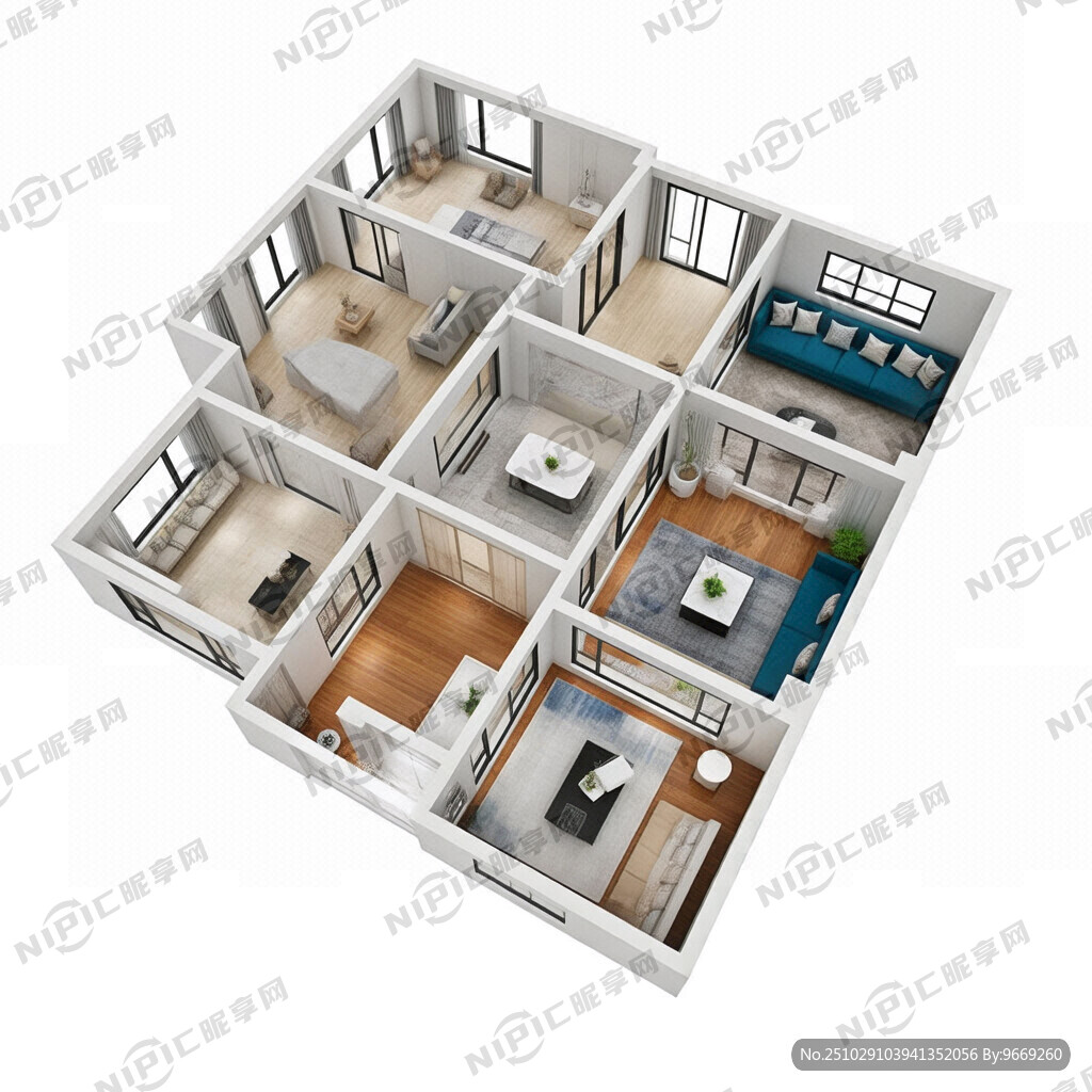 设计一个四室两厅两卫双阳台一厨