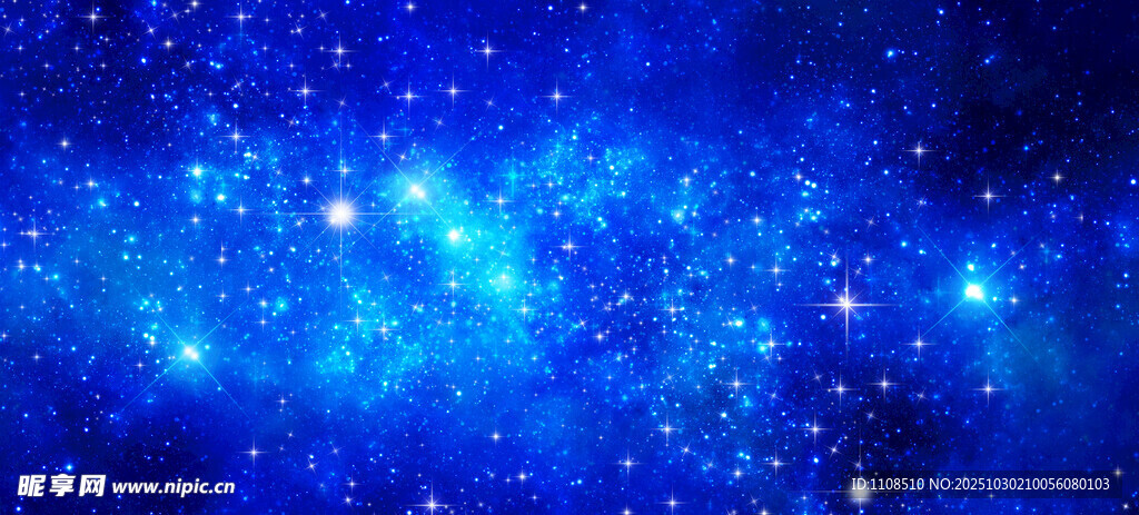 梦幻蓝色星空背景