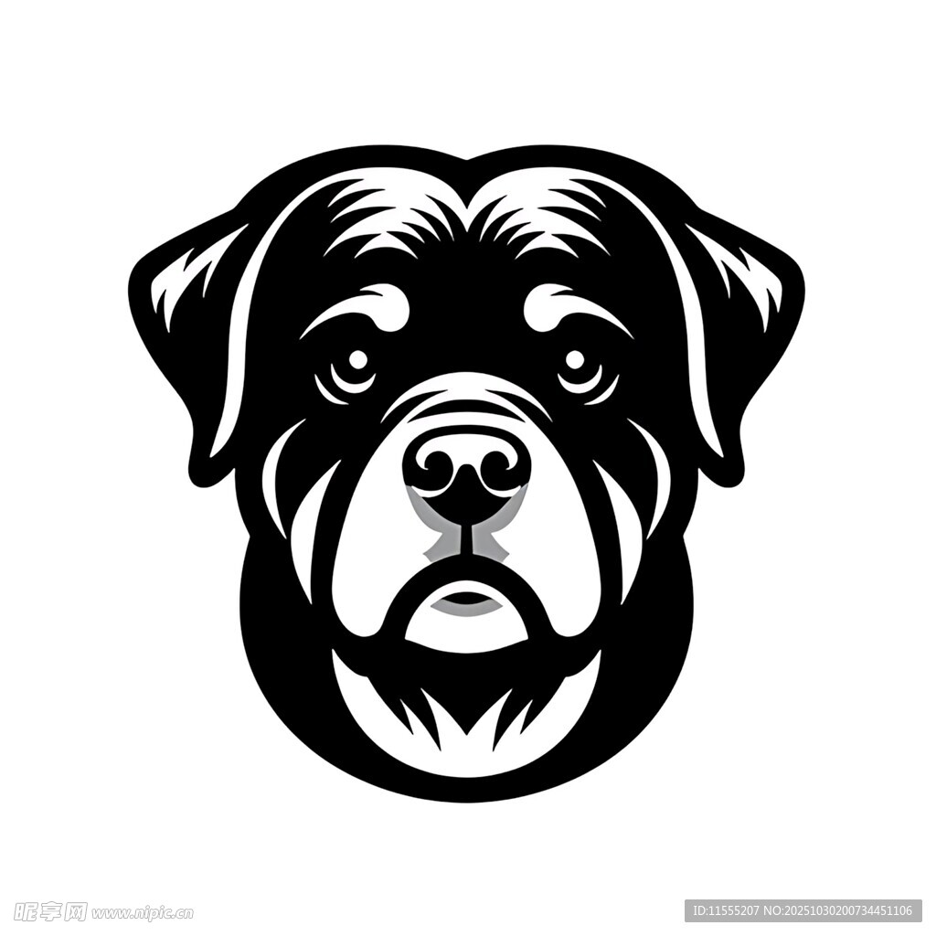 罗威纳犬头像图案