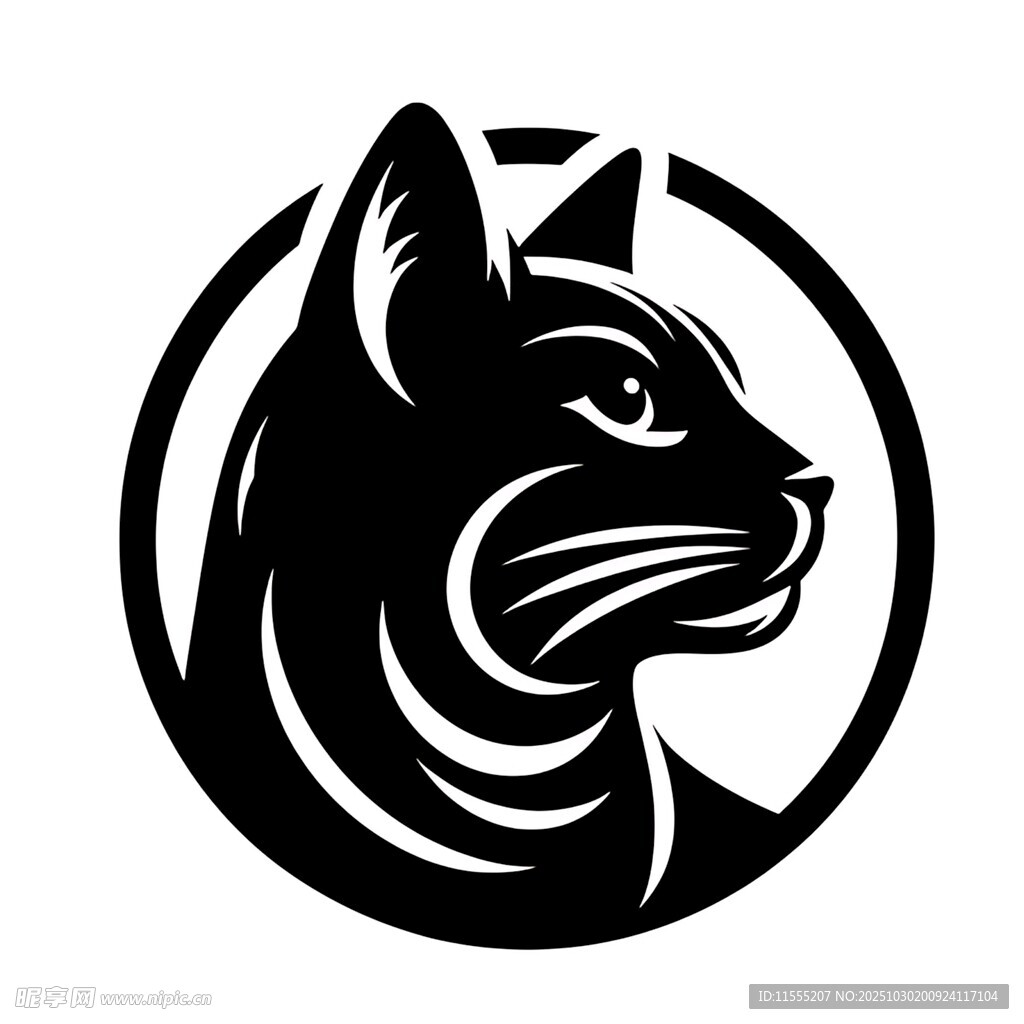 黑猫轮廓标志