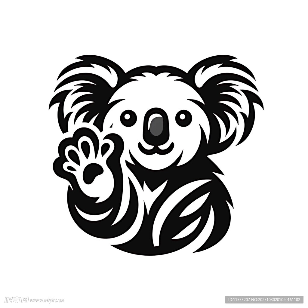 卡通考拉挥手形象