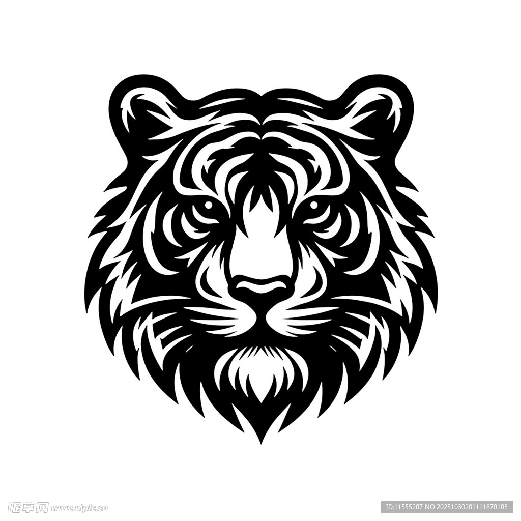 老虎头像图案