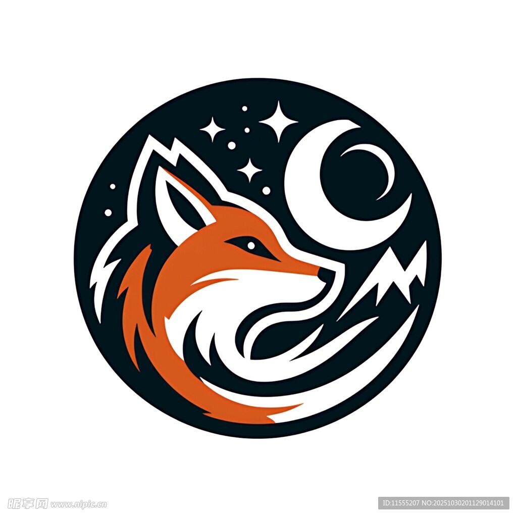 狐狸月夜标志设计