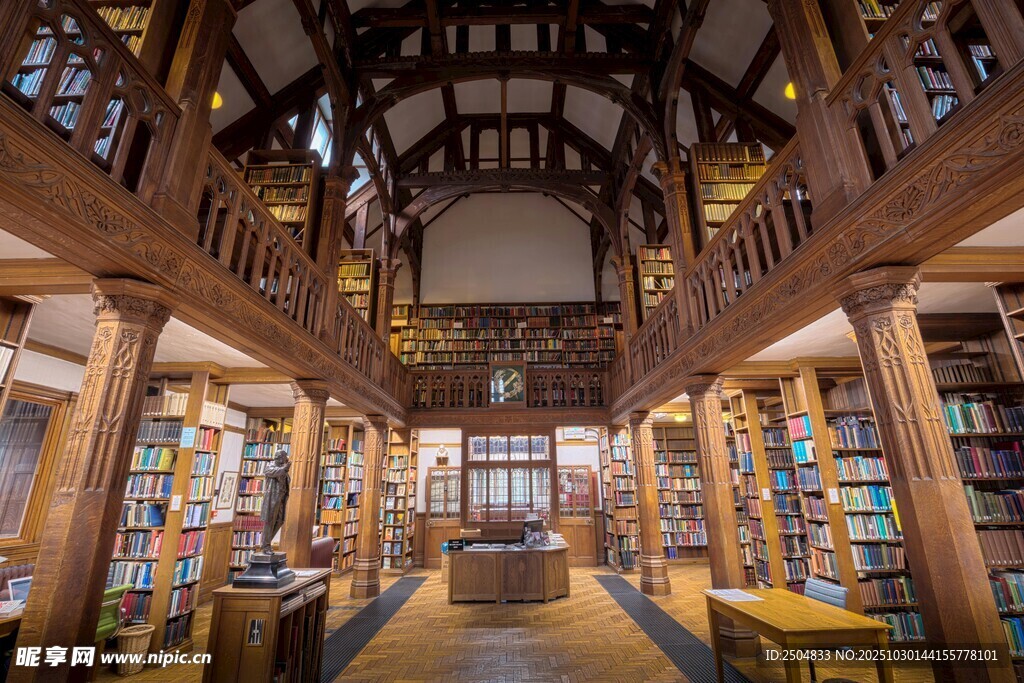 古典风格的华丽图书馆