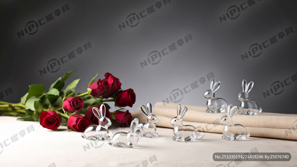 静物摆放 零散的玫瑰花束