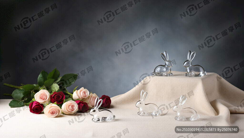 静物摆放 零散的玫瑰花束