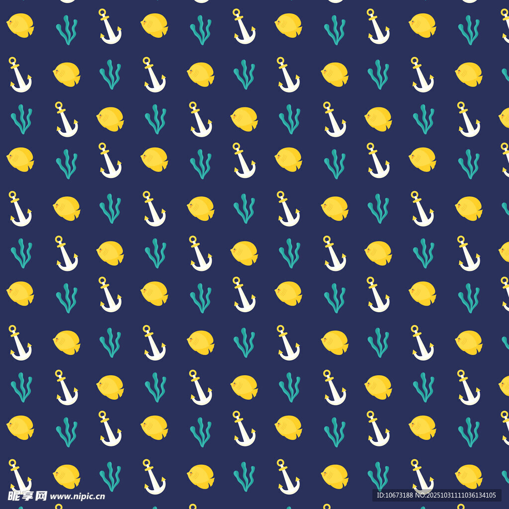 海洋风锚与柠檬图案背景