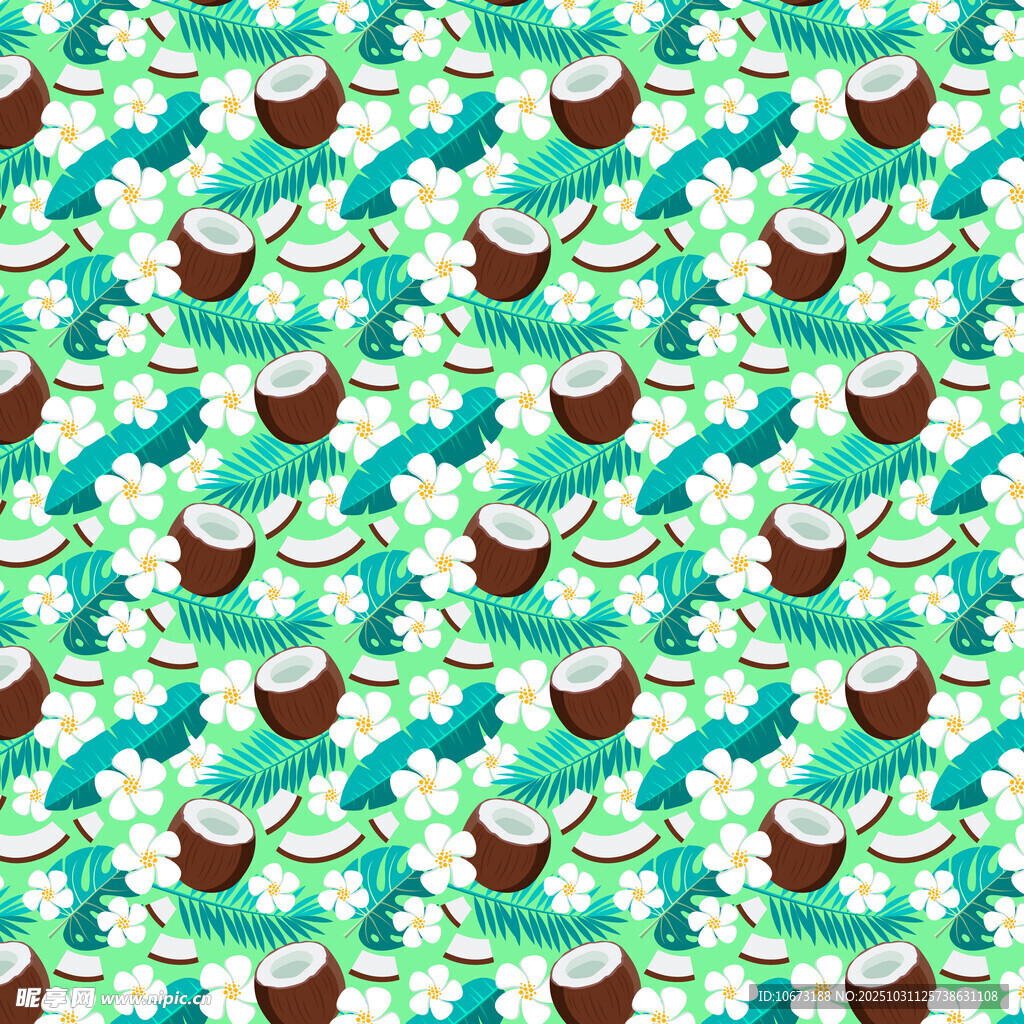 热带风情椰子图案背景