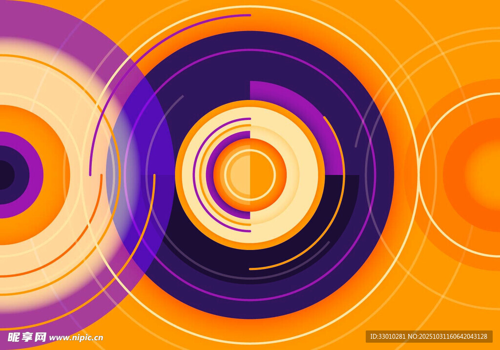 多彩环形抽象艺术图案
