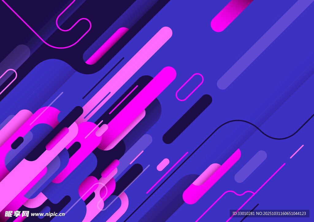 炫彩科技风几何线条图案