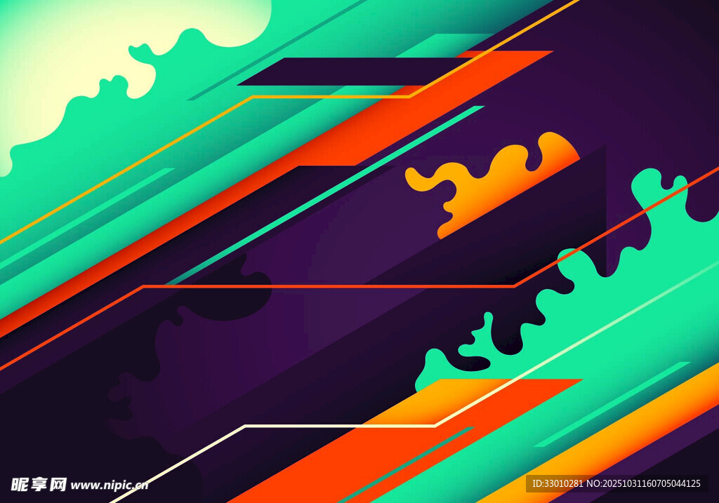 动感炫彩抽象线条艺术图