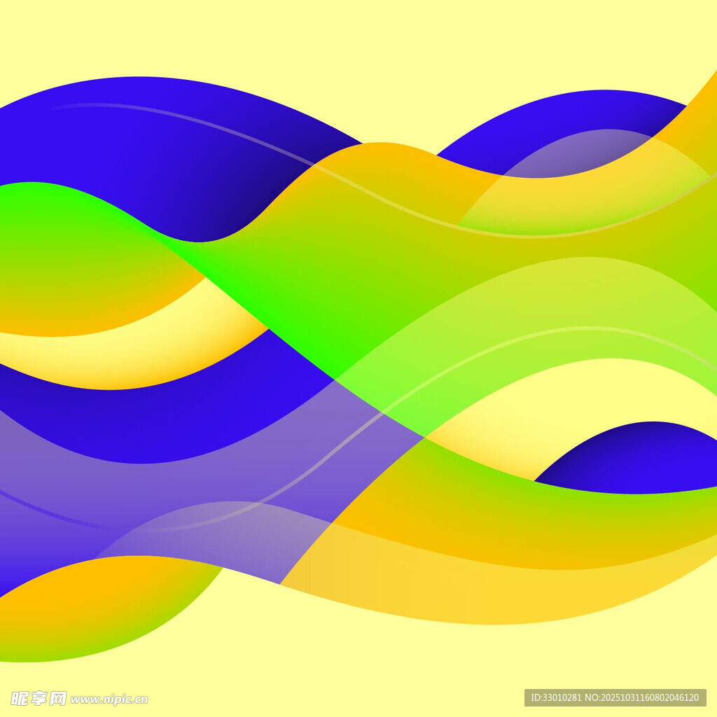 多彩波浪抽象图案设计