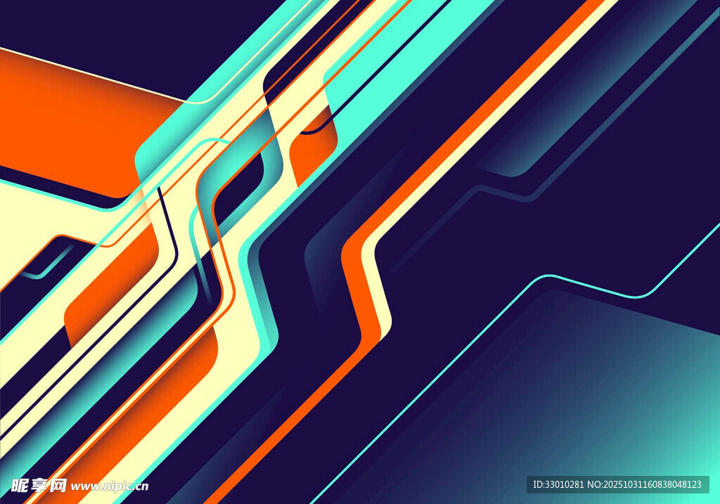 抽象几何线条科技风图案