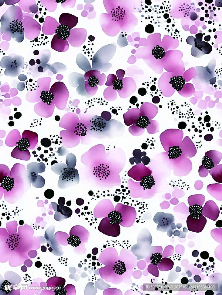 紫色花卉图案背景纹理