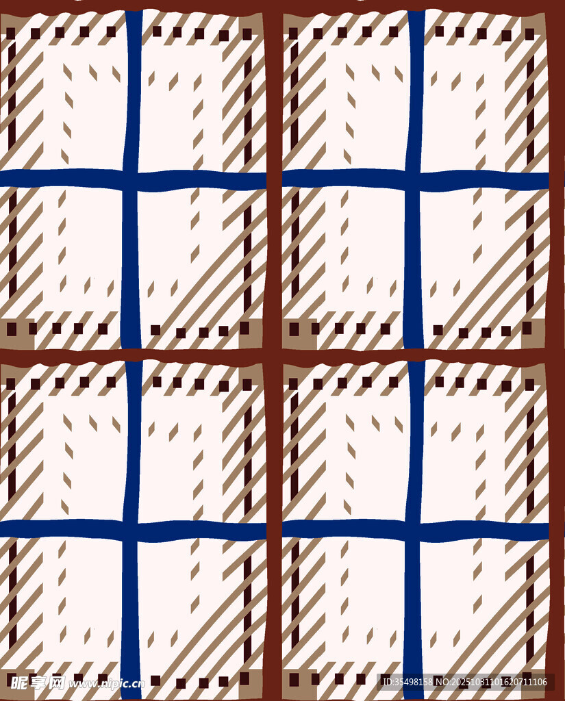 蓝棕格子图案纹理