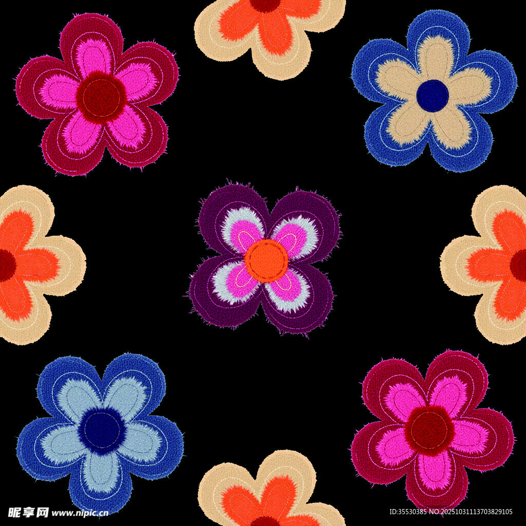 多彩花朵图案背景