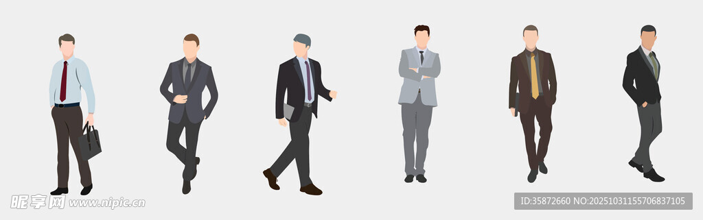 商务男士正装行走姿态展示