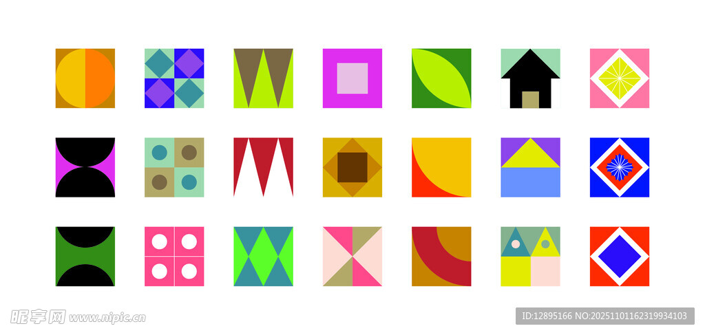 多彩几何图案设计元素