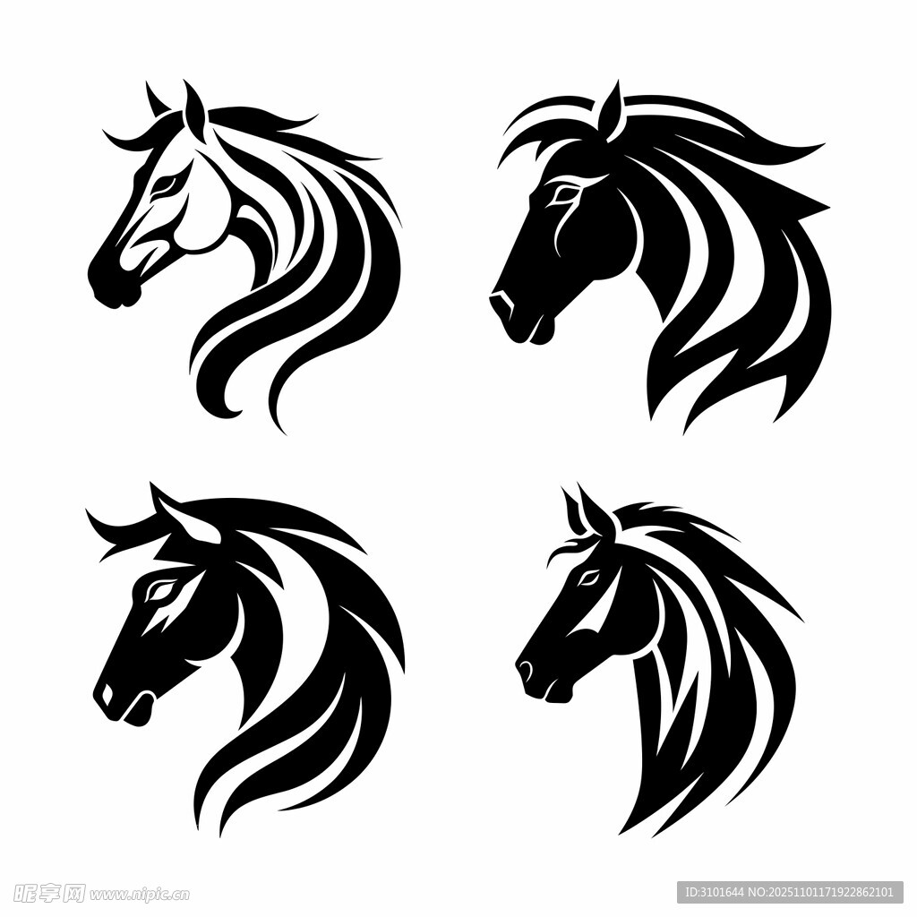 黑色马头图案