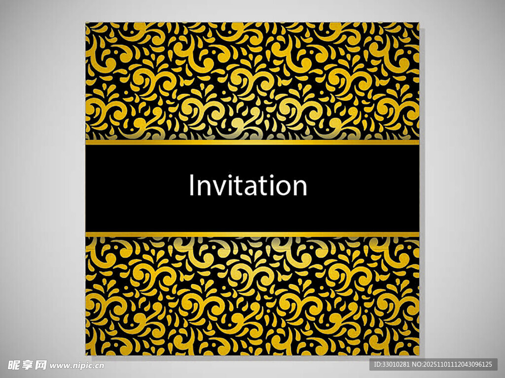 金色豹纹邀请函设计