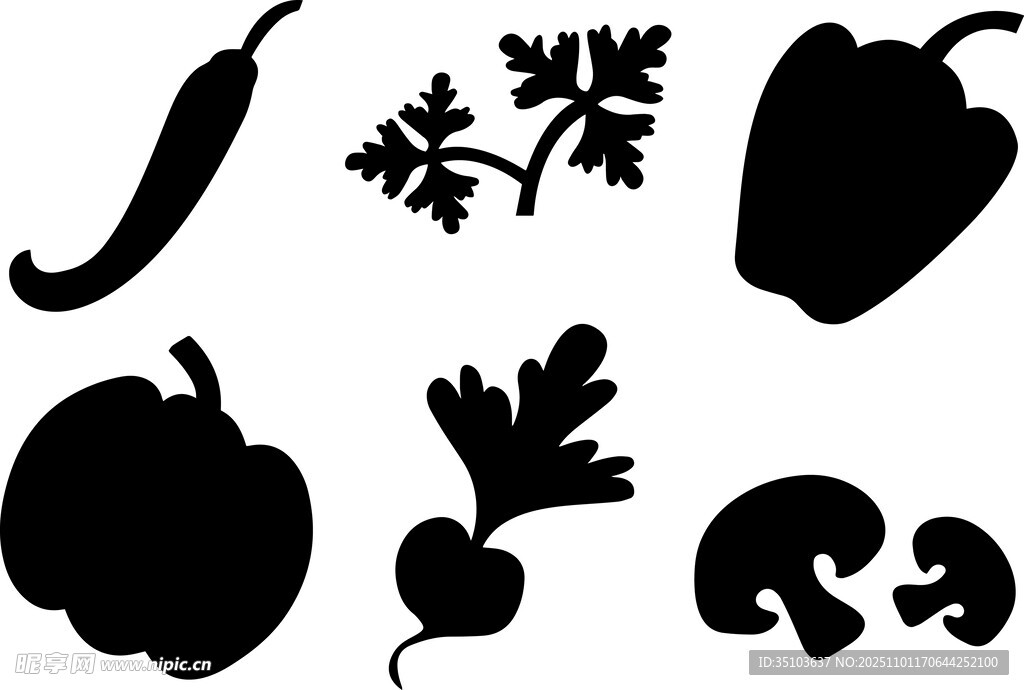 蔬菜剪影图案