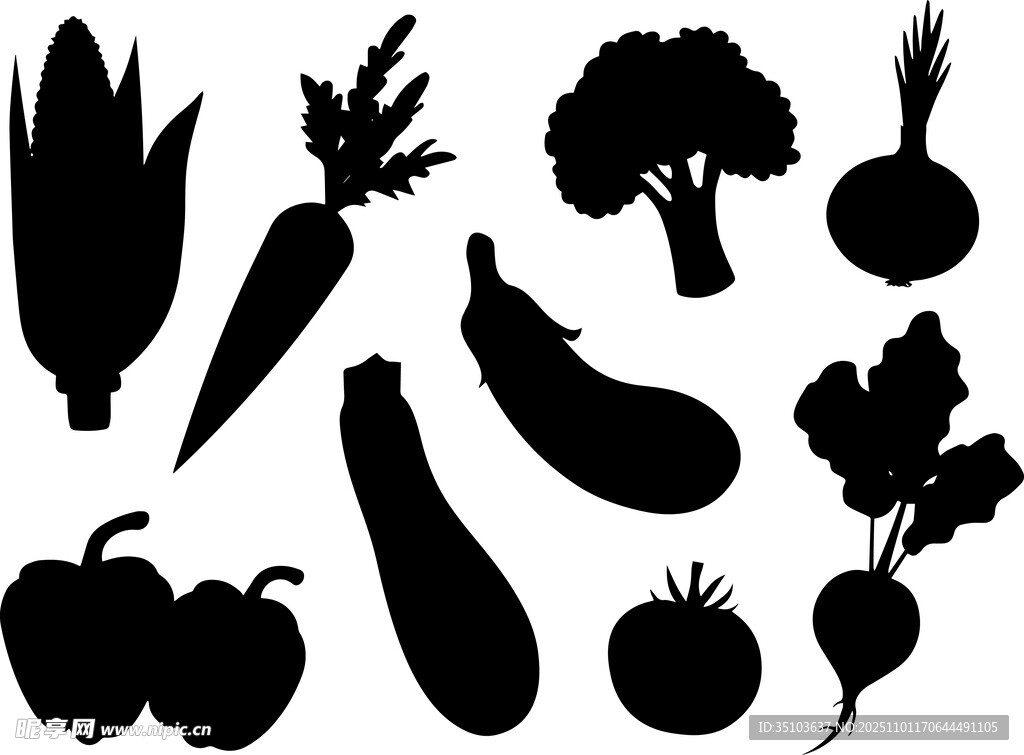 蔬菜剪影集合