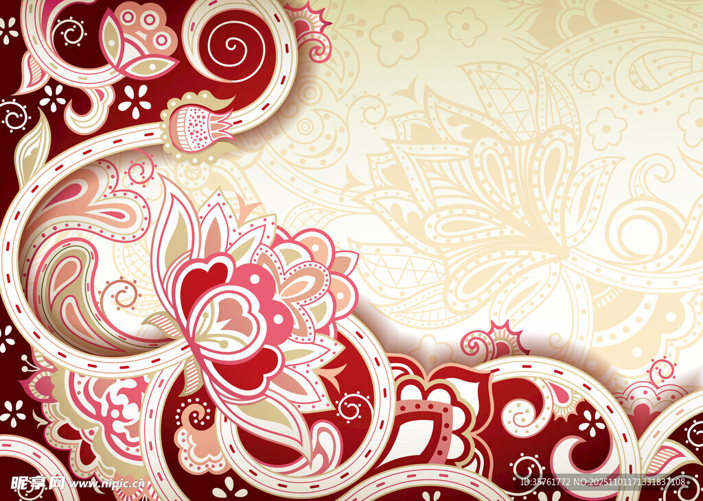 复古风花卉装饰图案背景