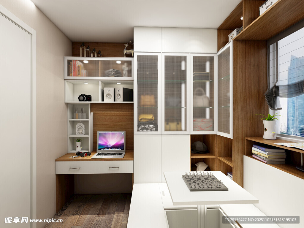 现代简约风开放式书房设计