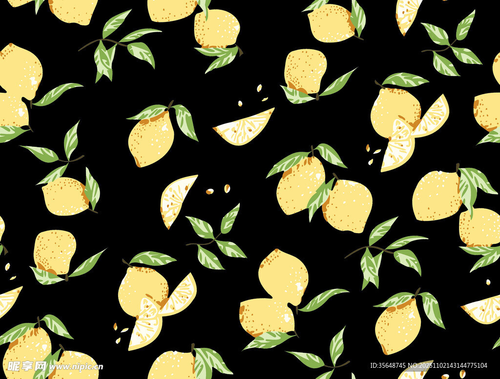 柠檬水彩图案背景设计