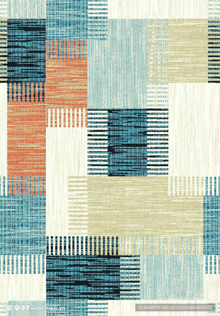 几何色块拼接抽象图案