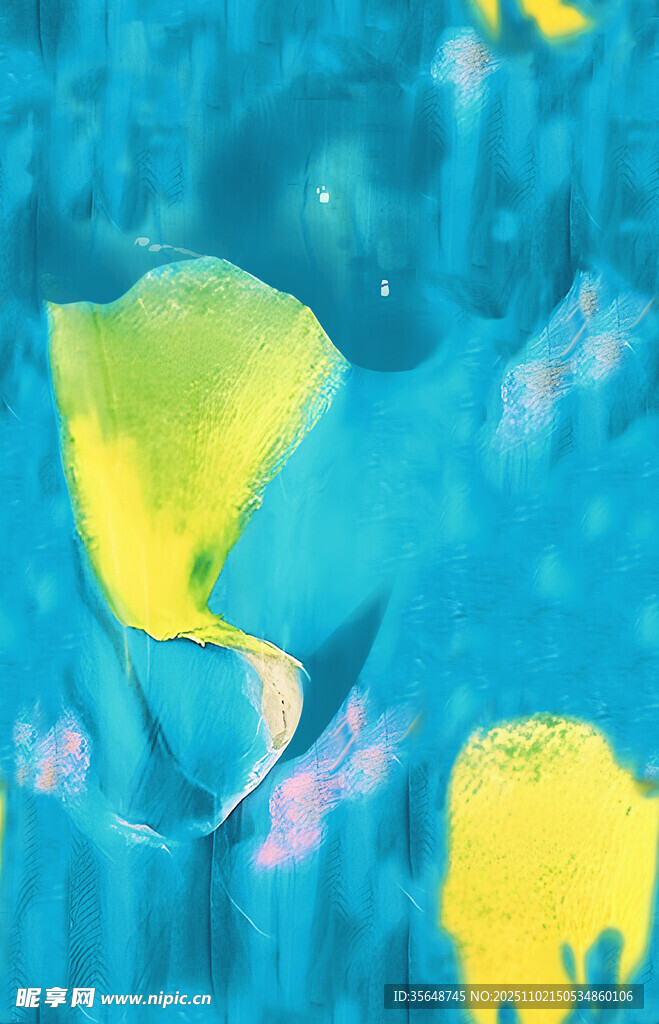 梦幻蓝色抽象艺术画作