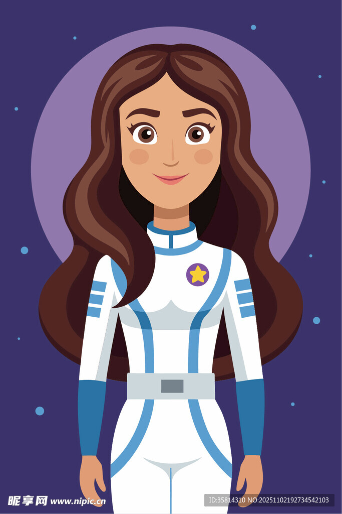 女宇航员形象插画