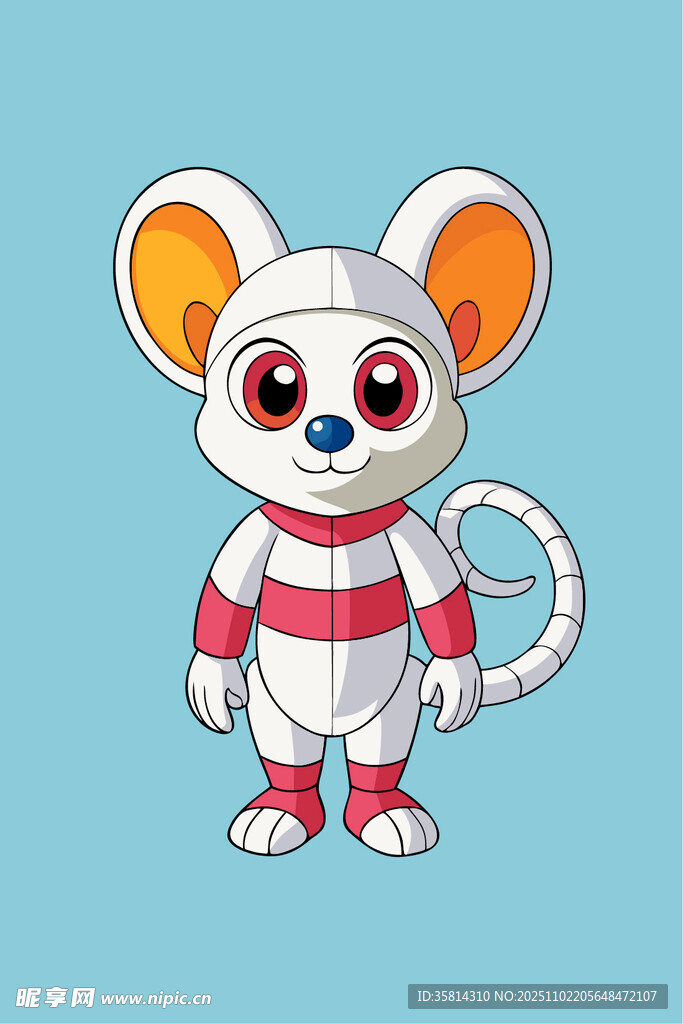 可爱条纹装小老鼠