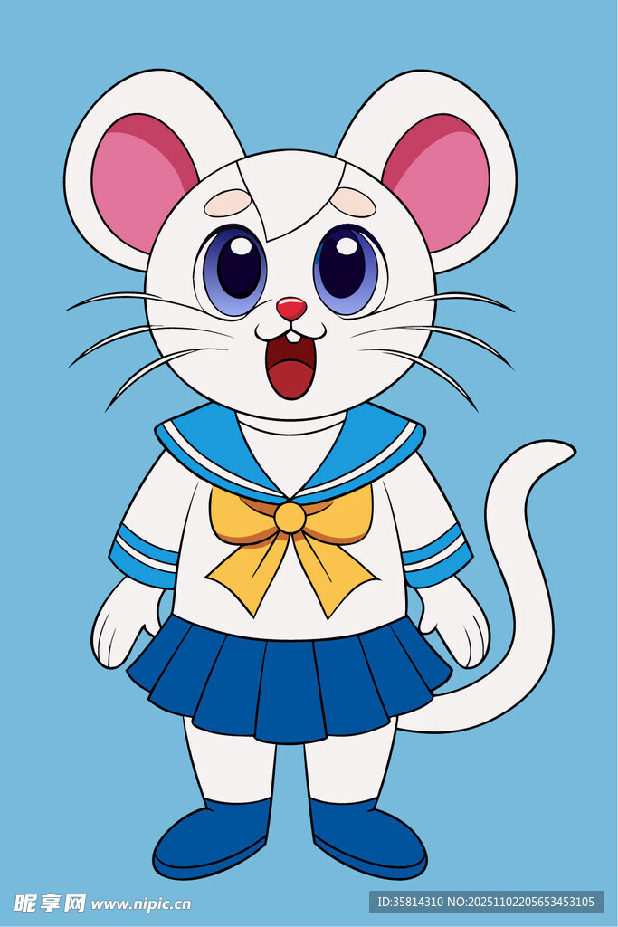 可爱小老鼠水手装形象