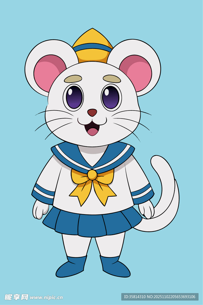 可爱小老鼠水手形象