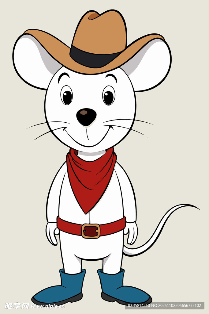 戴帽牛仔鼠形象