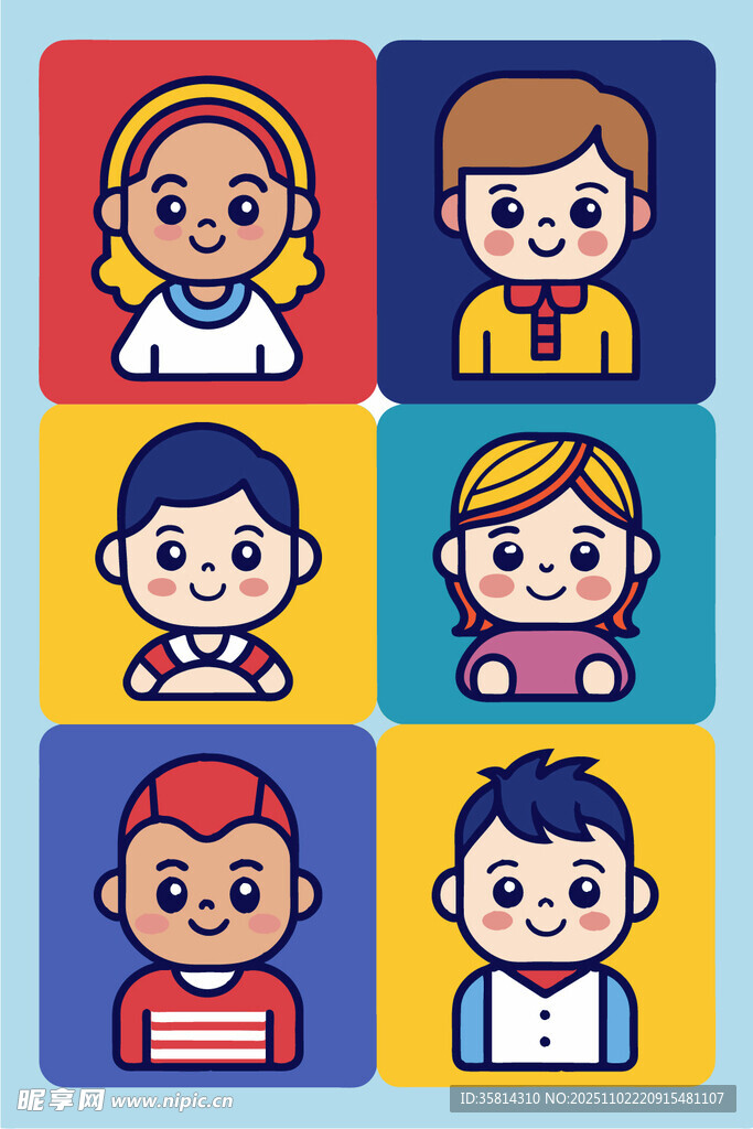 可爱卡通儿童头像集合